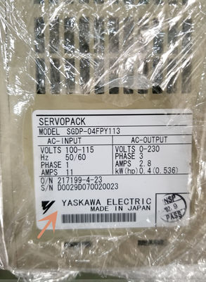 Yaskawa SGDP-04BP AC SERVO AMPLIFIER 200-230V 5.5A 0.4KW 50/60HZ NEW